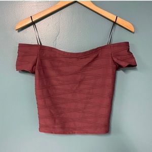 True Religion Maroon Crop Top - NWT